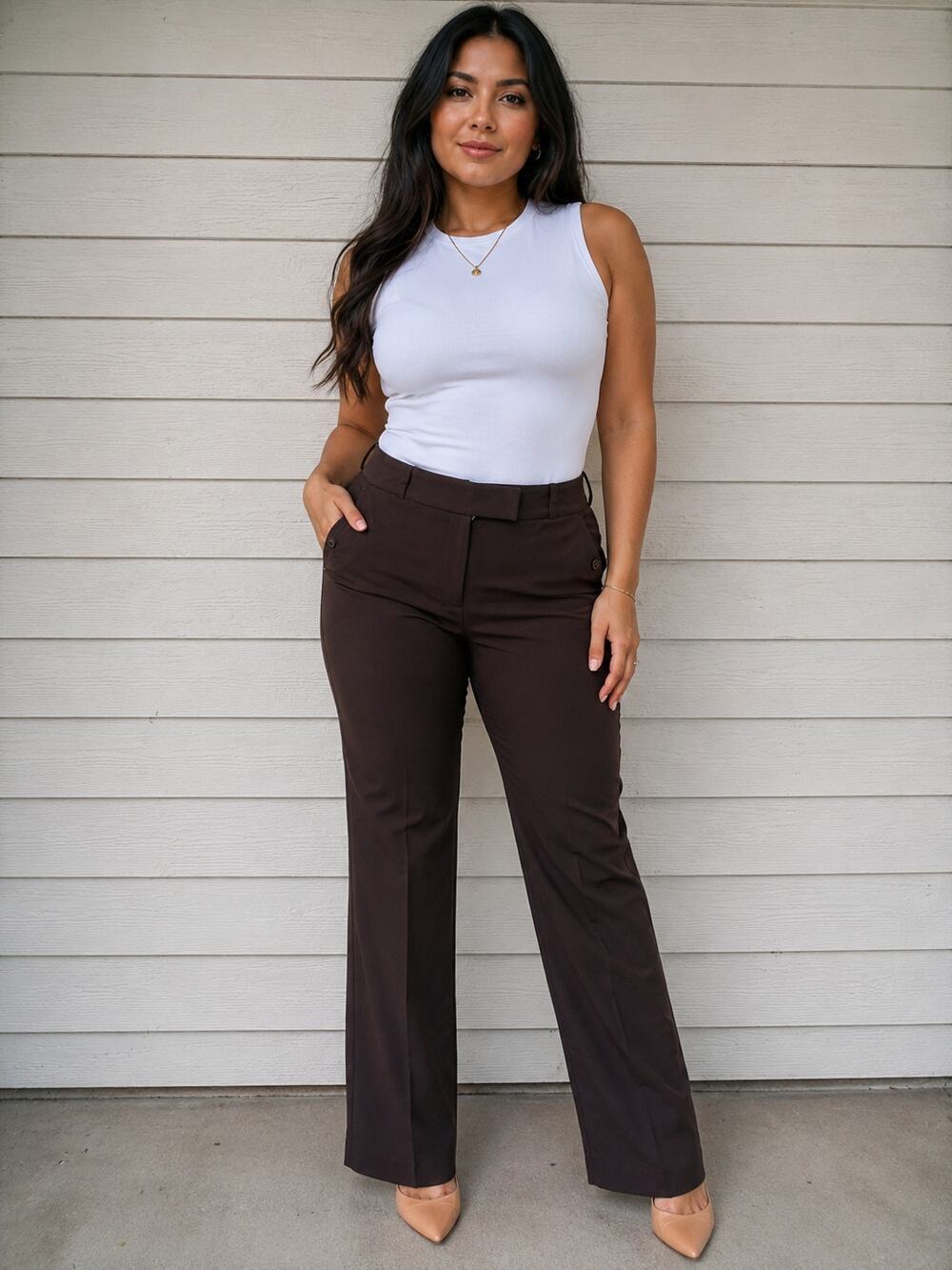 Studio 400 Limited Brown Drew Fit Dress Pants Size 6 Career Stretch